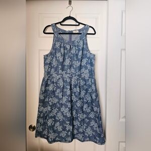 LOFT Denim Blue Floral Dress